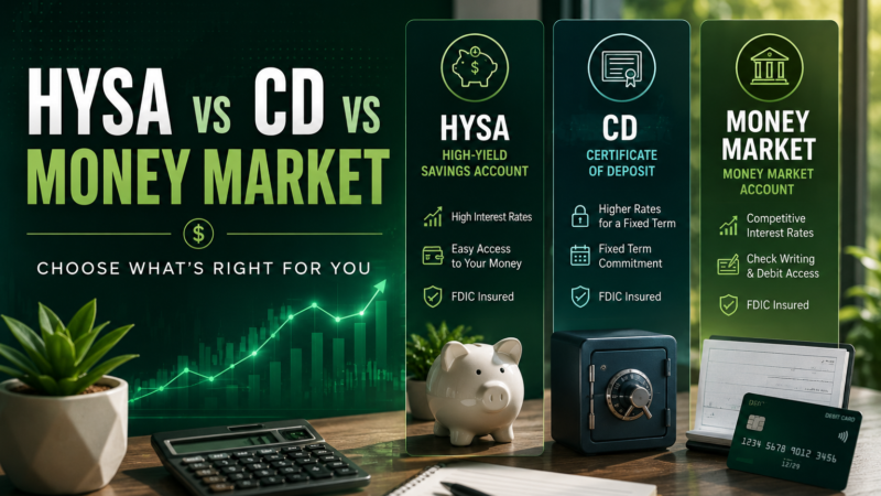 HYSA vs CD vs Money Market: Where to Park Your Cash in 2026