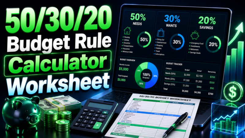 How to Use the 50/30/20 Budget Rule (With Calculator and Worksheet)