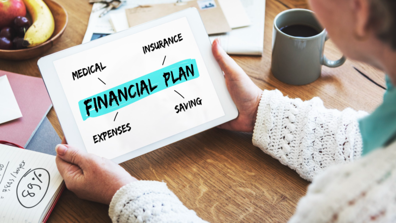 Financial plan retirement investment diagram concept