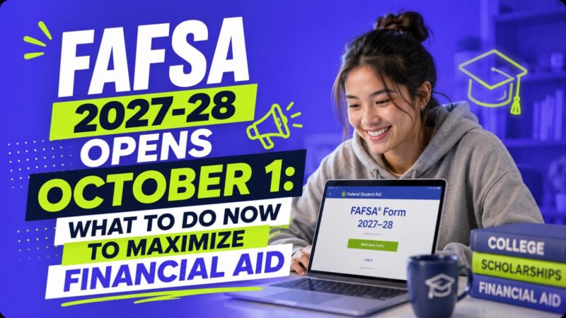 FAFSA 2027-28 Opens October 1: What to Do Now to Maximize Financial Aid