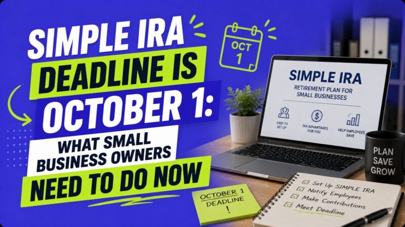 SIMPLE IRA Deadline Is October 1: What Small Business Owners Need to Do Now