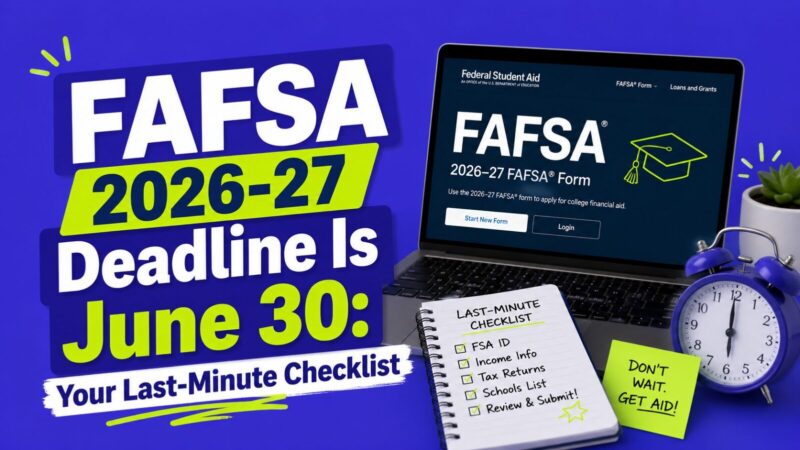 FAFSA 2026-27 Deadline Is June 30: Your Last-Minute Checklist