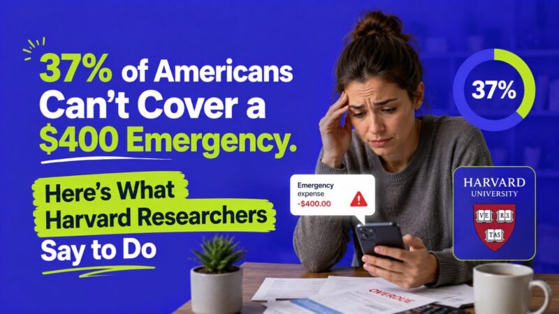 37% of Americans Can't Cover a $400 Emergency. Here's What Harvard Researchers Say to Do