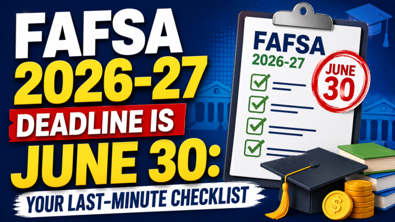 FAFSA 2026-27 Deadline Is June 30: Your Last-Minute Checklist