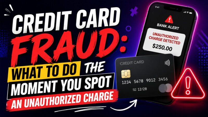 Credit Card Fraud: What to Do the Moment You Spot an Unauthorized Charge