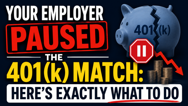 Your Employer Paused the 401(k) Match: Here's Exactly What to Do