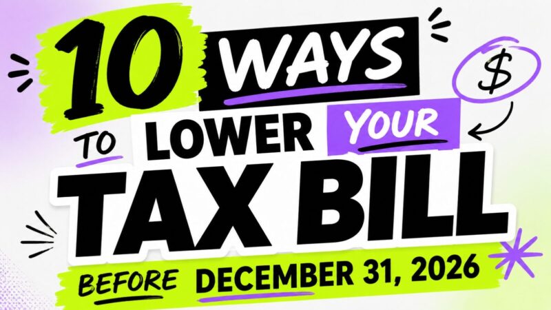 10 Ways to Lower Your Tax Bill Before December 31, 2026
